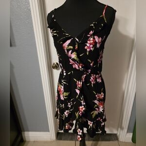 Ambiance Black Floral Dress Size M